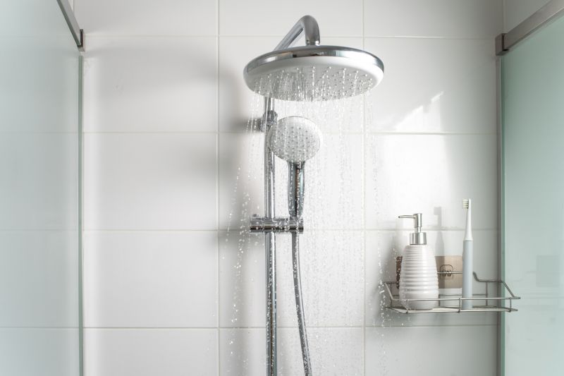 Rain Showerhead in Contemporary Bathroom